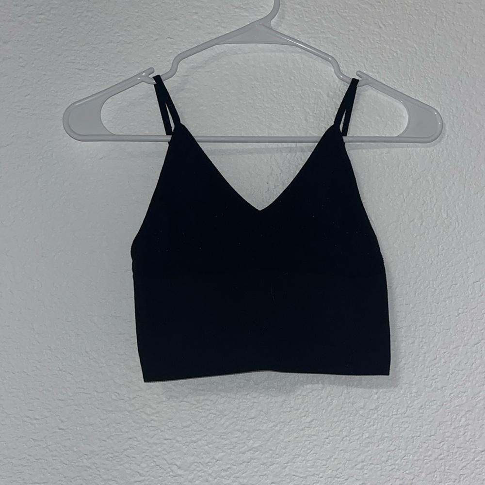 Black ribbed tank top